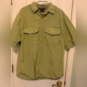 Exofficio green outdoor camp shirt, size L
